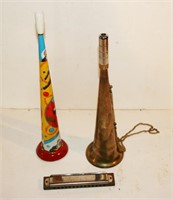 Marine Ban Harmonica, U.S. Metal Art Horn, Brass