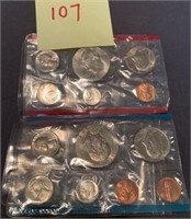 2 1973 US Mint Uncirculated sets