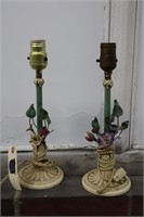 Antique floral lamp set - 1920's