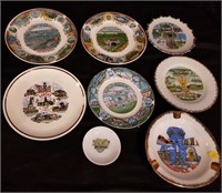 Collectible Travel Plates & Ashtray