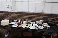 Huge lot of misc plates, dishes, rolling pin, etc