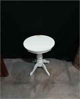 White Wooden Pedestal Side Table K12B
