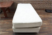 Twin bed with trundle and mattresses