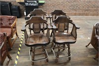Wooden bar stools w/arms - set of 4