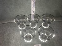 Lot of 5 Candlewick Stemmed Glasses