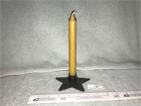 Cast Iron Star Candle Holder with Candle