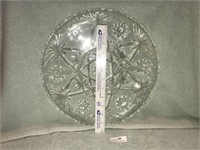 Large Pressed Glass Chip & Dip Platter