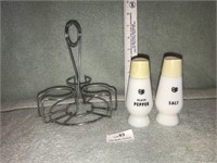 Vintage Marion-Kay Salt & Pepper Set w/Rack