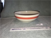 Oven Ware Pottery Bowl With Fruit Design Orange