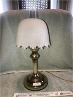 Modern Brass Lamp with Glass Shade