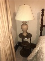 Vintage Plant Stand Table with Lamp