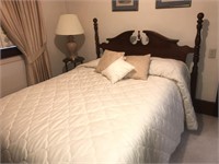 American Drew Queen Bed with Bedding Set