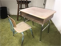 Vintage Child's School Desk & Chair