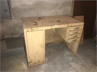 Vintage Small Metal Industrial Desk