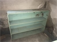 Vintage Painted Eggshell Blue Wood Shelf