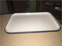 Vintage Granitware Serving Tray- Lunch Tray