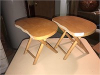 Matching Small Fold-Up Mini Tables -Kidney Shaped