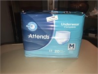 Attends Underwear Complete Sealed 20pk Medium