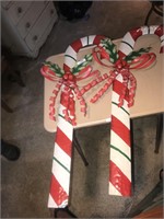 Metal Candy Cane Decorations w/Ribbons