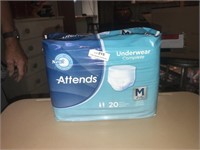 Attends Underwear Complete Sealed 20pk Medium