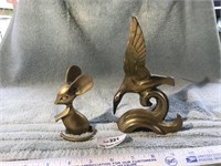 Brass Mouse & Brass Bird - Duck