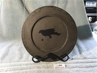Primative Look Bird / Raven Plate with Stand