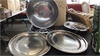 Stainless steal bowl & serving platters