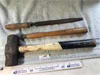 Hand Tool Lot - Mini Sledge Hammer - File