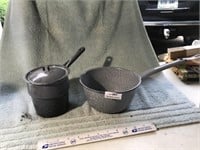 Vintage Granitware Pans Pot Lot