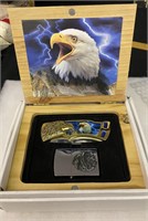 Elk Ridge "Bald Eagle" Pocketknife and Lighter Set