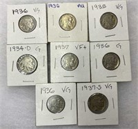 Lot of Buffalo Nickels, Better Readable Dates