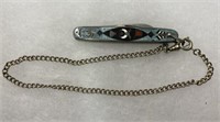 Vintage Oasis Shriner Knife with Sterling Chain