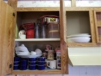Contents of 2 Upper Cabinets Kitchenware