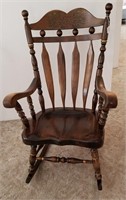 Vintage Solid Pine Rocking Chair