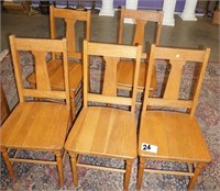 5 OAK DINING CHAIRS