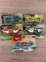 5 pair swim goggles