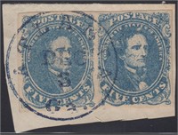 CSA Stamps John Fox Fake #4 Used Pair on piece