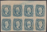 CSA Stamps #11 Mint No Gum top Block of 8 CV $170