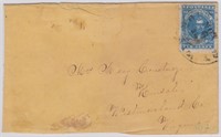 Confederate States Stamp Cover #2b tied by indisti