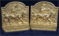 CAST IRON BOOKENDS GEORGE WASHINGTON VALLY FORGE