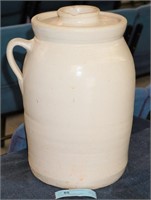 POTTERY CHURN WITH LID WHITE