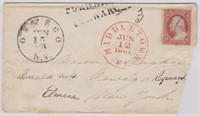 US Stamp #26 on Cover with Forwarding marks and 2