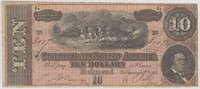 T-68 Confederate States Currency $10 CSA Civil War