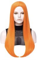 New Orange Wig | Qaccf Women's Long Straight