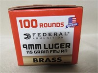 100 Rounds Federal 9mmL
