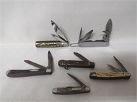 Camp Knife Marked U.S. and 5 Folding Knives
