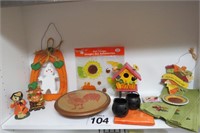Fall / Halloween Lot W/ Rooster Lazy Susan