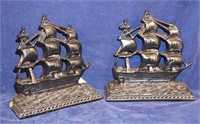 CAST IRON BOOKENDS USS CONSTITUTION BY BRONMET 20s