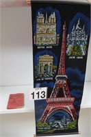 Paris Scroll / Banner 12x35" & Vintage Travel Map