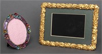 Ruccini Enamel Floral & Gold Tone Foliate Frames 2